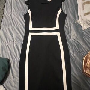 Calvin Klein Black and White Midi Dress